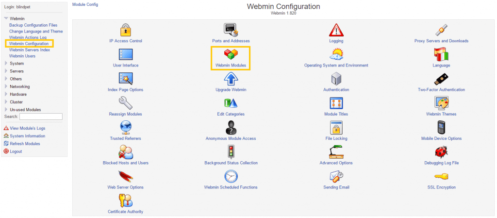 Using Webmin Module to Manage nginx Sites on EasyEngine
